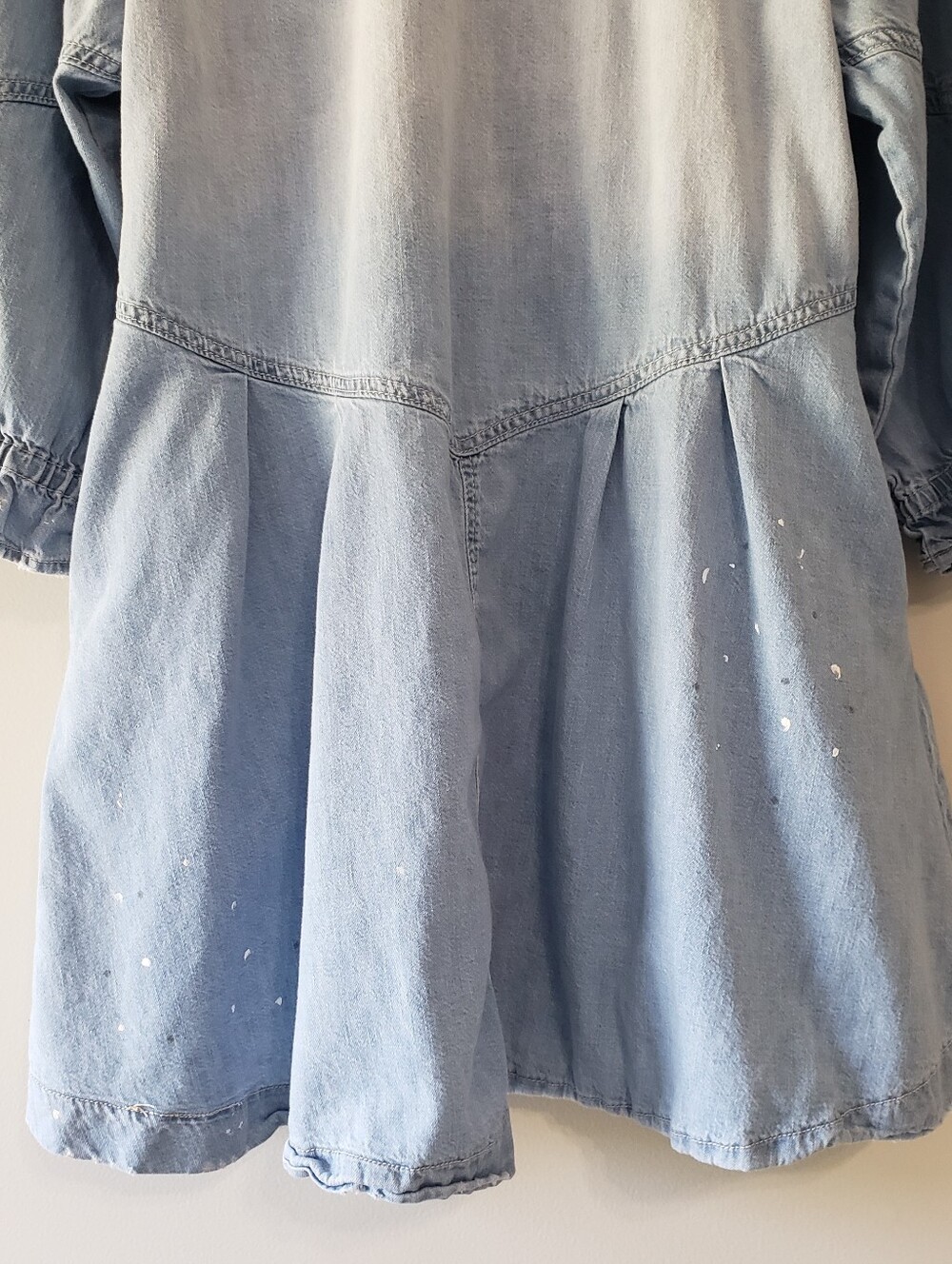 We The Free The Hannah Light Wash Denim Button Front Mini Shirtdress Women Small - Picture 9 of 14